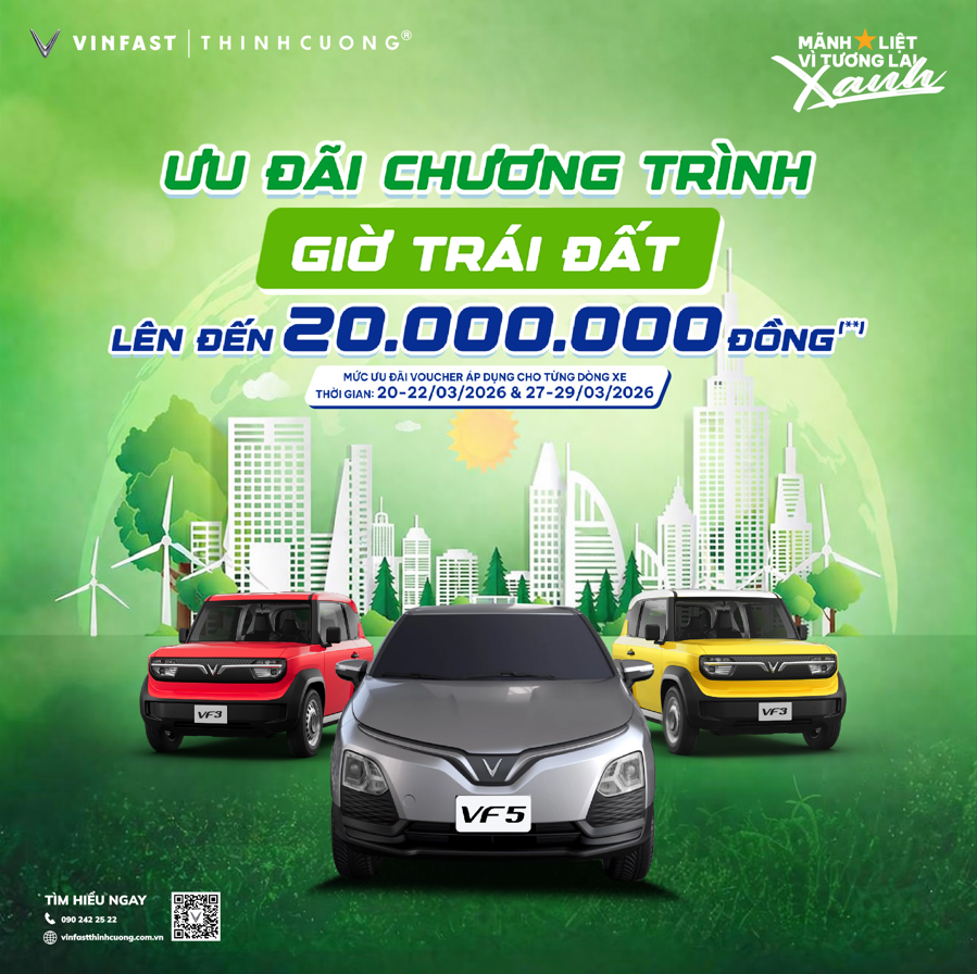 LOẠT ƯU ĐÃI KHI MUA XE ĐIỆN VINFAST