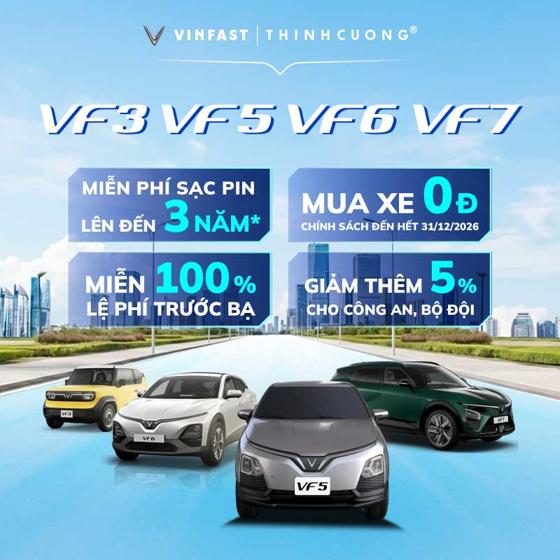 NHÓM XE ĐÔ THỊ & GIA ĐÌNH NHỎ: VF3, VF5, VF6, VF7