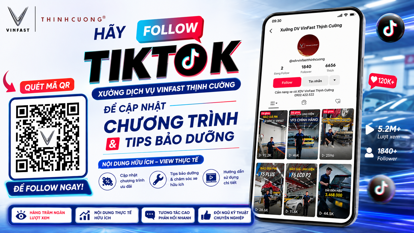 Khám phái tiktok Xưởng dịch vụ Vinfast Thịnh Cường