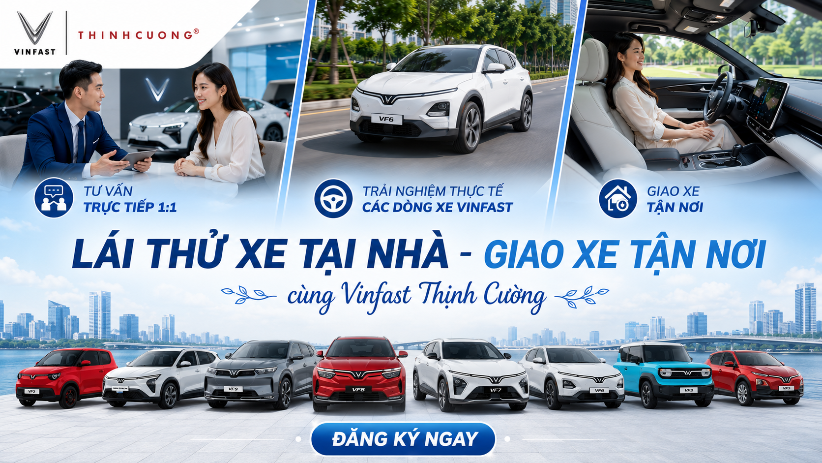 Lái thử xe tại nhà - Giao xe tận nơi cùng Vinfast Thịnh Cường