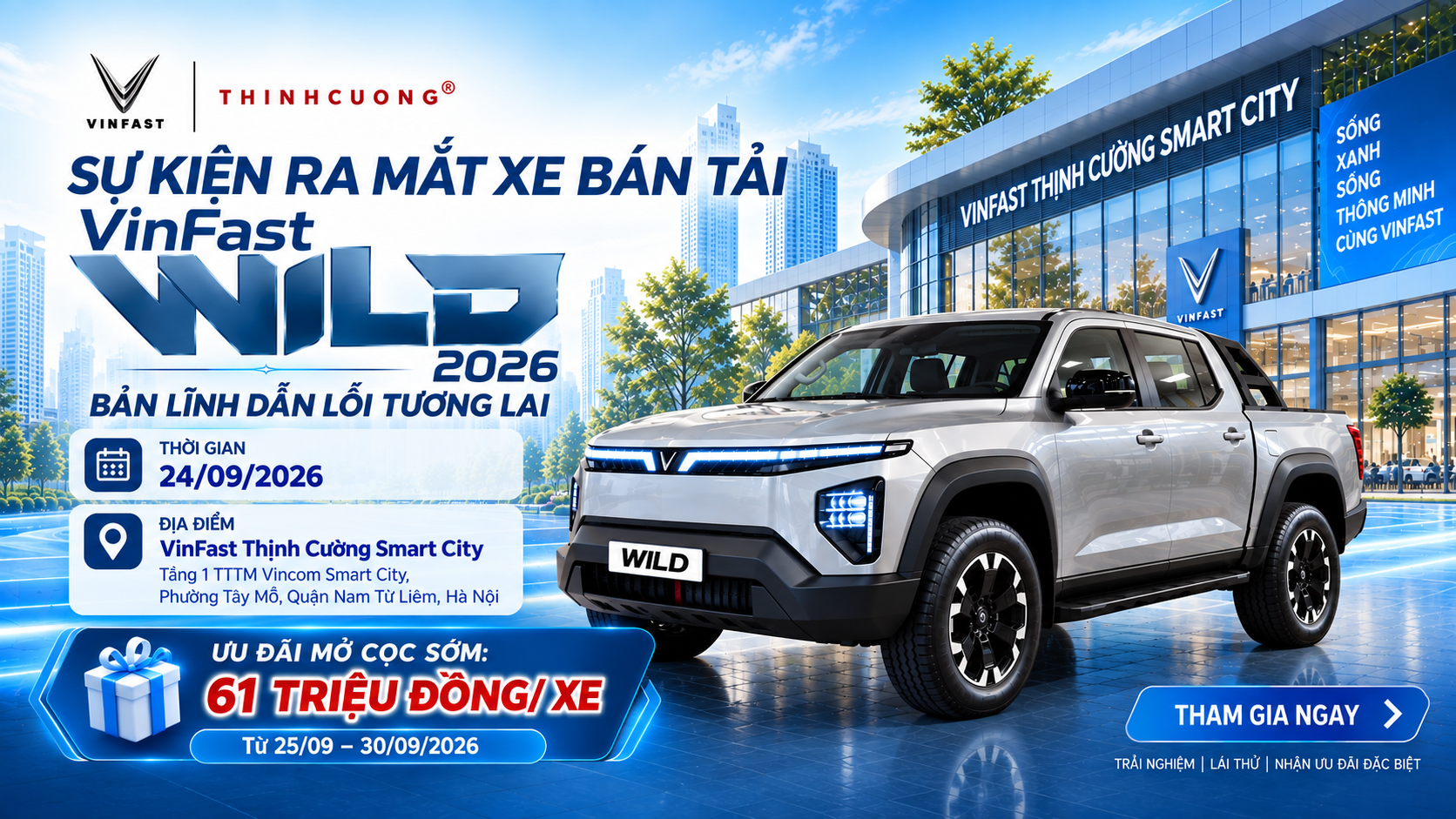 Vinfast wild 2026 ra mat thinh cuong smart city