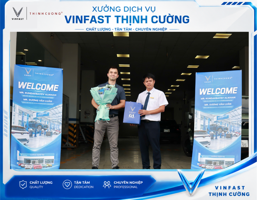 Xuong dich vu vinfast thinh cuong tiep don lanh dao cap cao thi truong kazakhstan 3